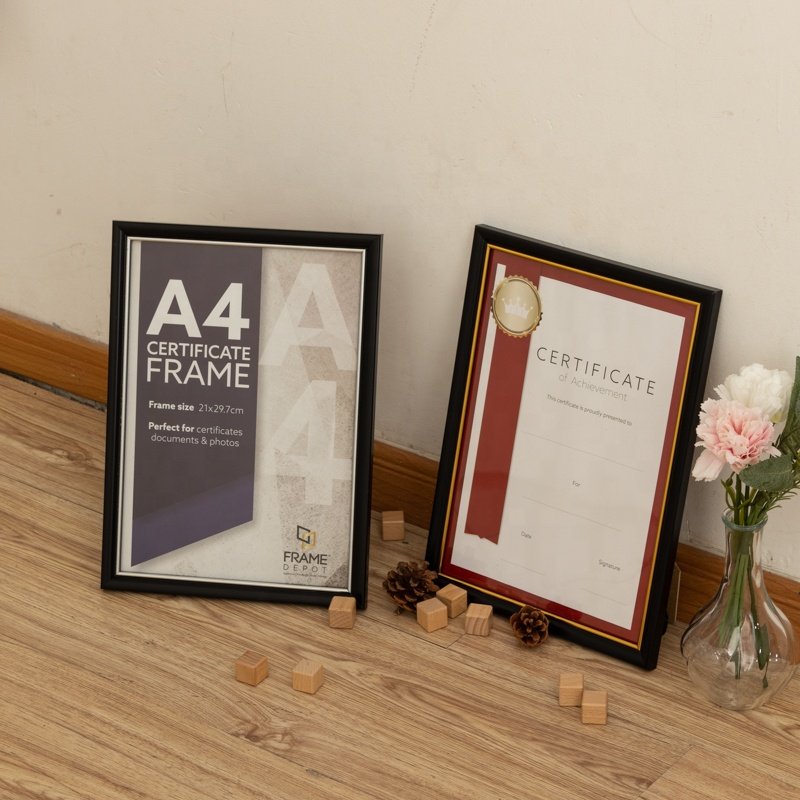 High quality Eco-friendly plastic material Customized size color certificate ps frame photo floating frame painting for decor