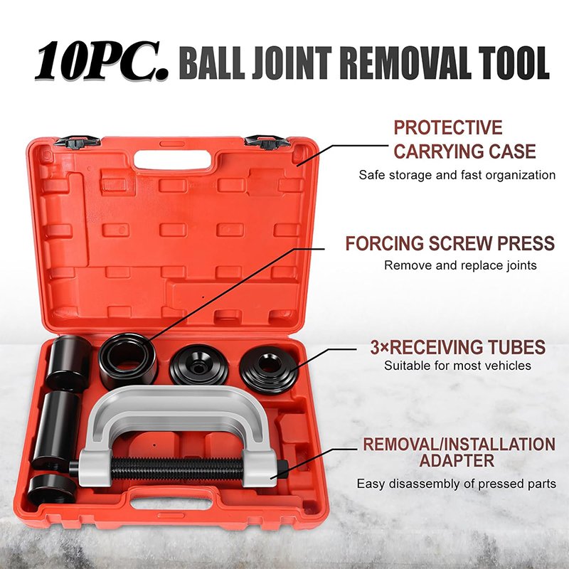 10 Pieces Ball Joint Removing Tool with C Frame & 4x4 Adapters for Most 2WD 4WD Cars Light Trucks