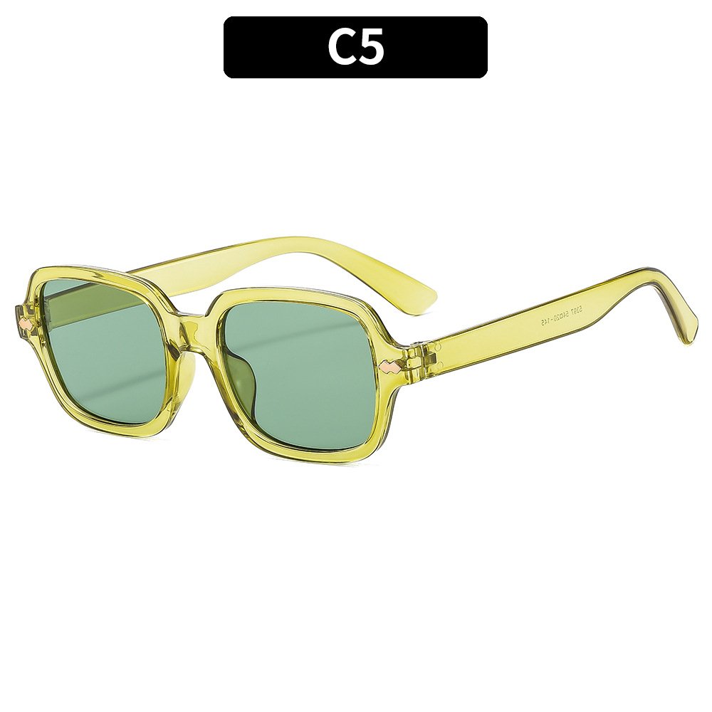 New styles hot sale rectangle plastic frame classic fashion sun glasses yellow lens designer wholesale sunglasses for women men