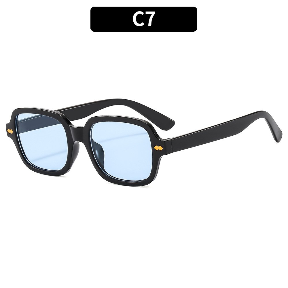 New styles hot sale rectangle plastic frame classic fashion sun glasses yellow lens designer wholesale sunglasses for women men