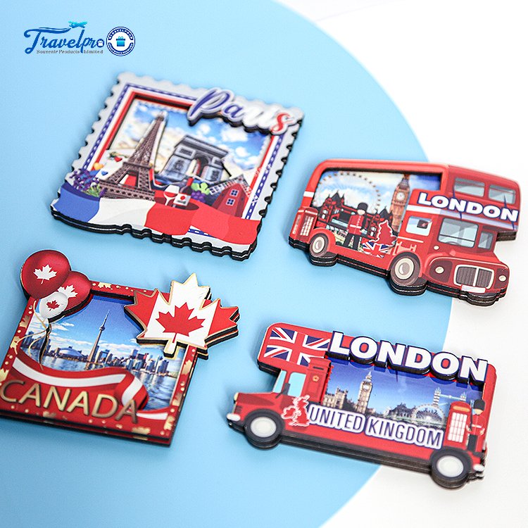 Travelpro Hot Selling Custom Magnetic Photo Frame Fridge Magnet Souvenir UV Printing Mdf Fridge Magnets