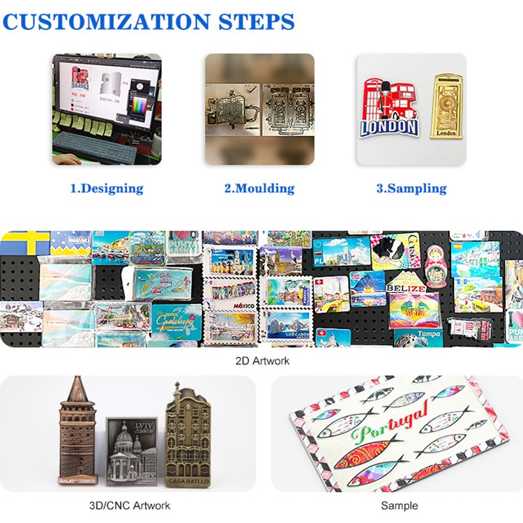 Travelpro Hot Selling Custom Magnetic Photo Frame Fridge Magnet Souvenir UV Printing Mdf Fridge Magnets