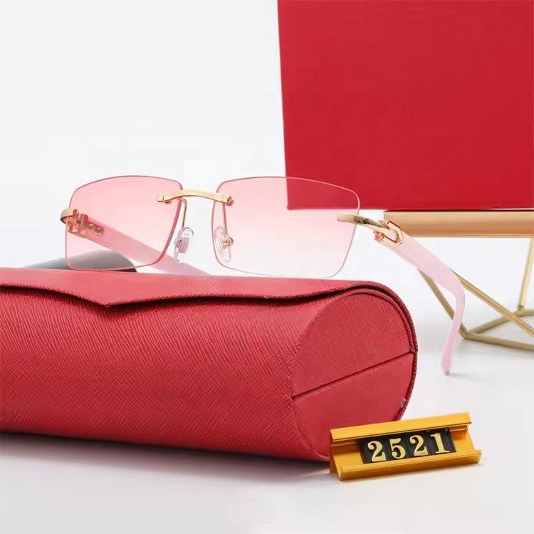 New Fashion Upscale Custom Ivory Color Buffalo Horn Shape Small Square Trendy Shade Sun Glasses rectangle rimless sunglasses Men