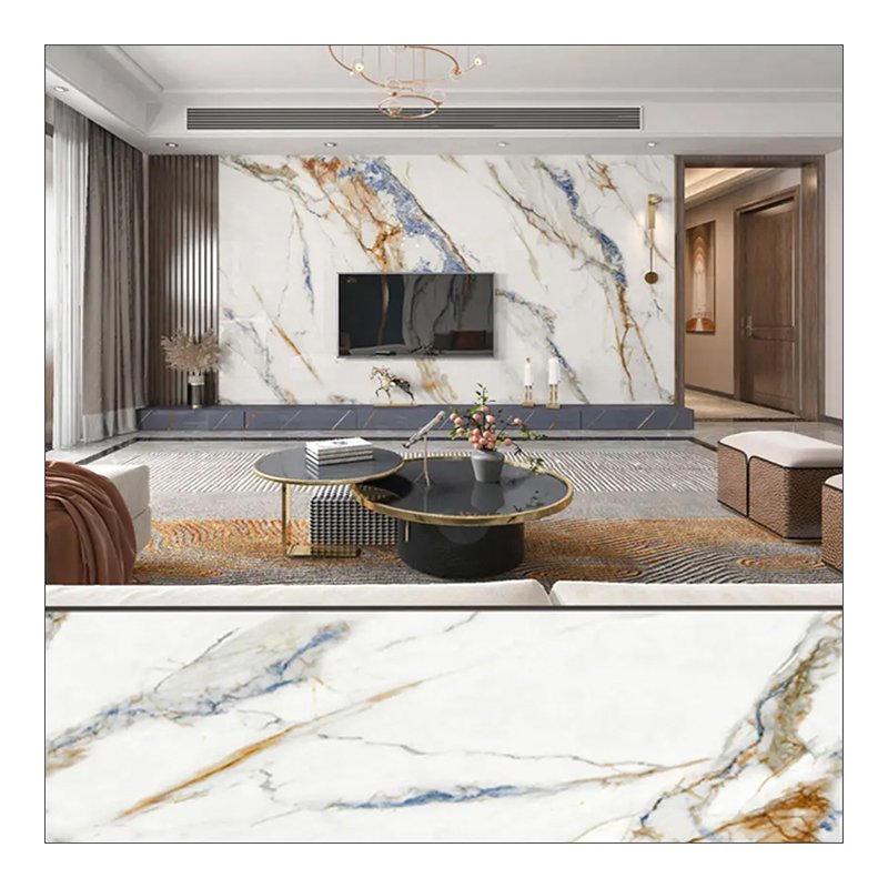 1220X2440X3mm High Glossy UV Coating Imitation Marble Wall Panel Board / PVC Marble Sheet