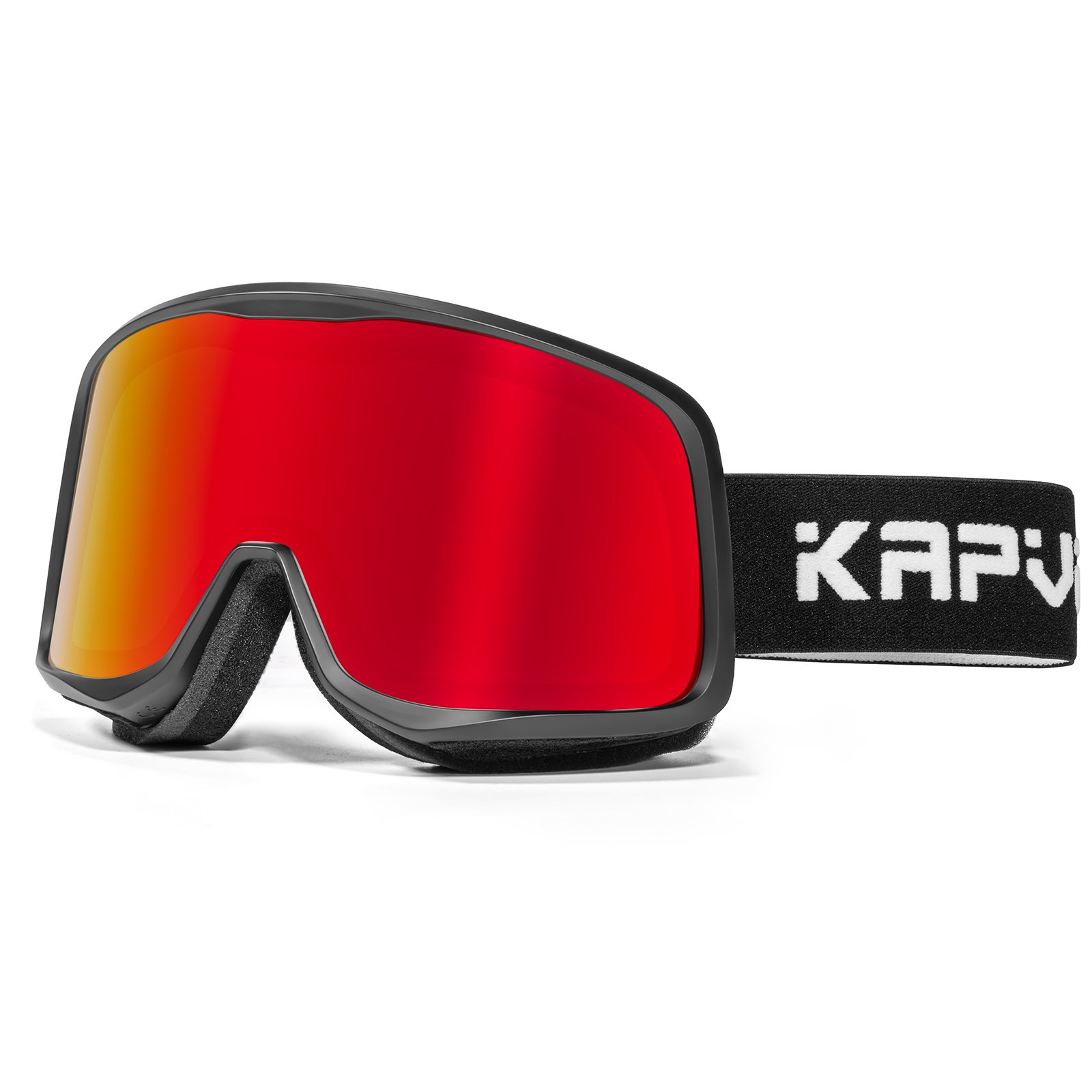 KAPVOE Outdoor Ski Goggles Normal, Anti-Slip Silicone Elastic Strap Ski Goggles Triple layers Foam TPU Flexible Frame