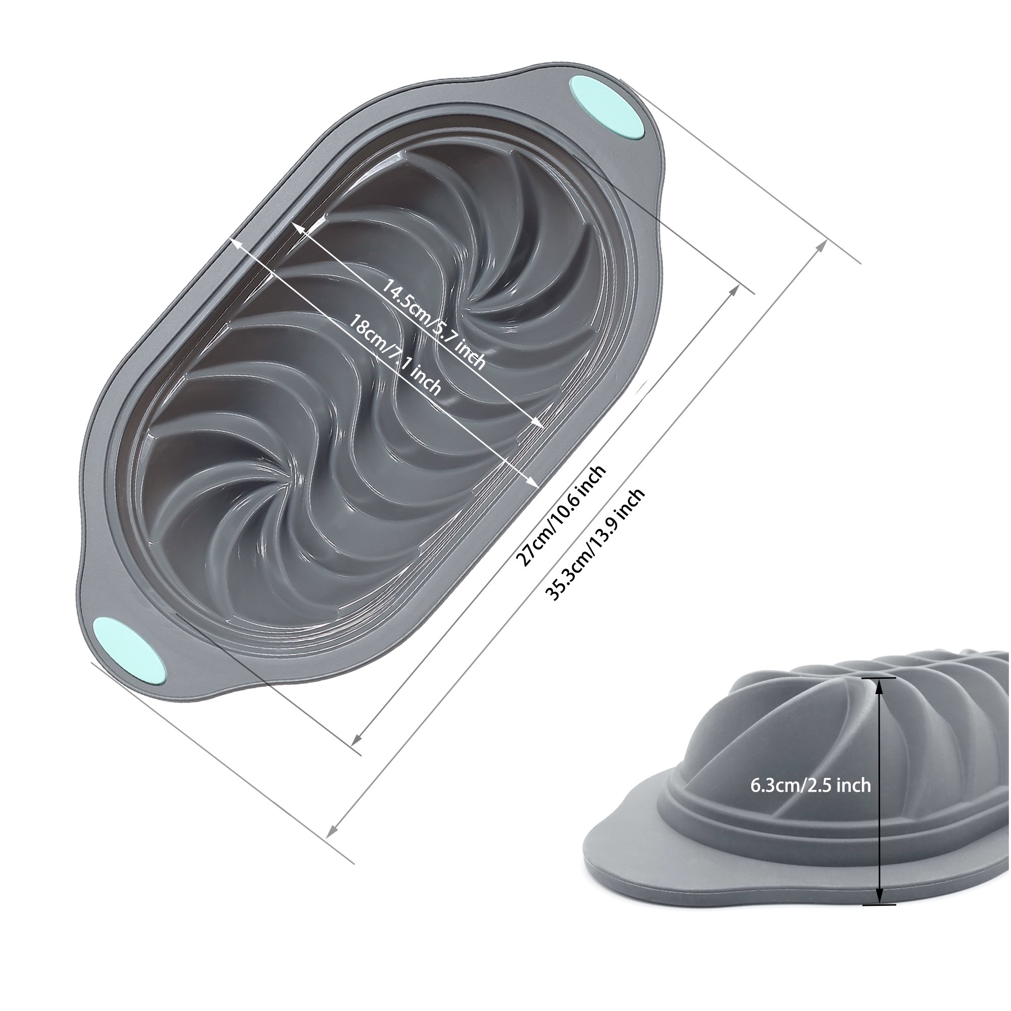 Large Bi-Color Silicone Toast Pan Metal Framed Thread Spiral Grain Loaf Mould High Quality Food Grade Bear Square Rectangular