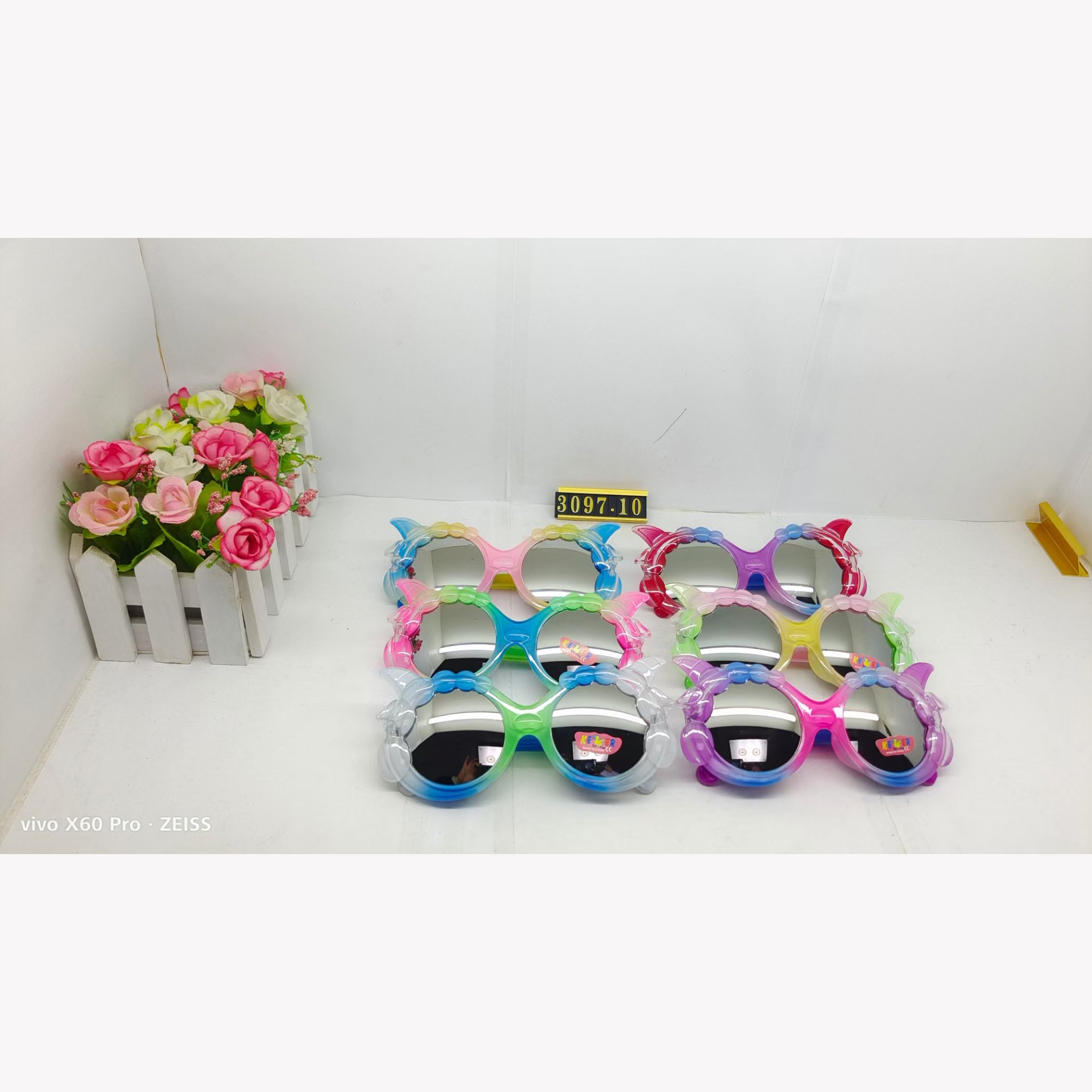 Children's square framed bling Rainbow sunglasses fashion baby sun shades sunglasses custom logo kids girls Mix Color sunglasses