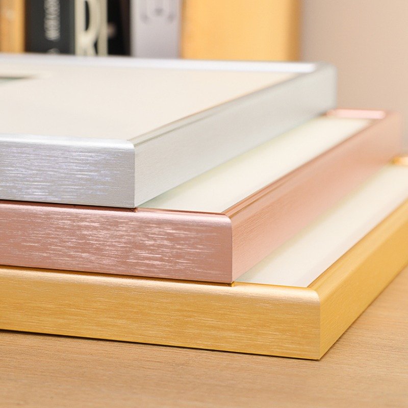 Custom Photo Picture A0 A1 A2 A3 A4 8X10 11X14 inch House Decor Gallery White Rose Gold Metal Aluminum Poster Frame Moulding