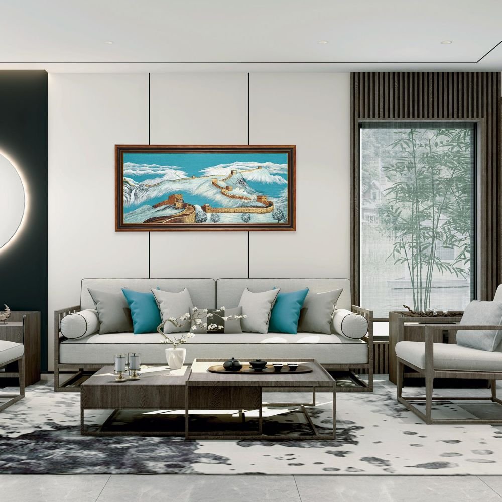 Modern Luxury Anti-Static Waterproof Decorative Framed Painting Sound-Absorbing Wall Covering for Hotels Moisture-Proof