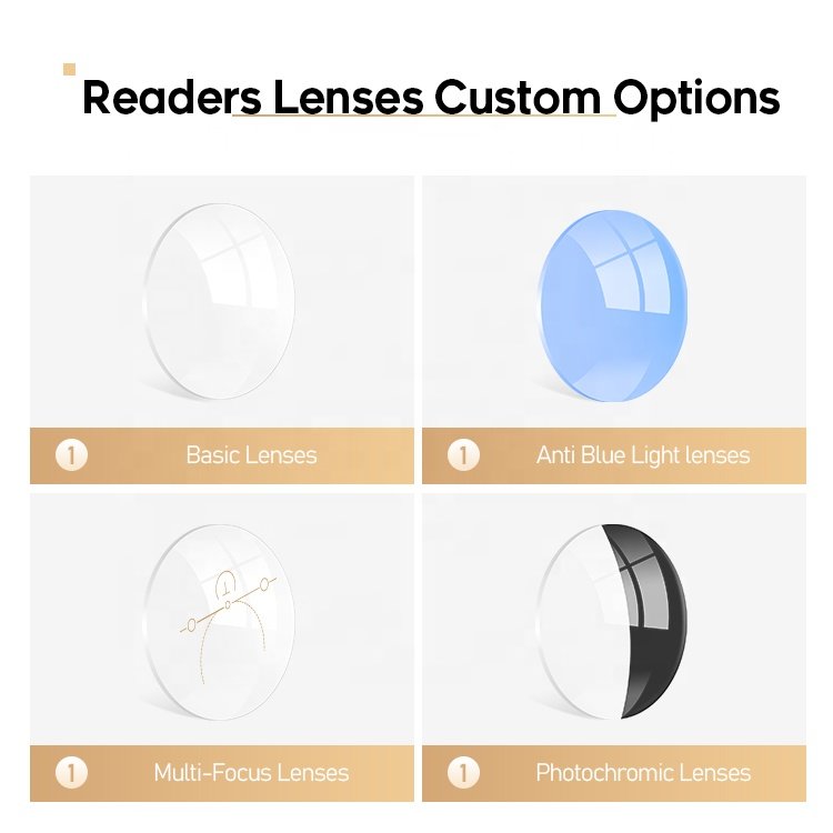 folding portable Square Eye Glasses folding eyewear with box Resistant Comfortable metal Reading Glasses with silicone case