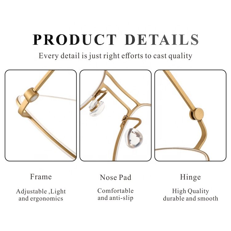 Pure Titanium High Quality Frame optical Gold Designer Eyeglass Frames For Men Eyewear Spectacle Frames Wholesale Trade