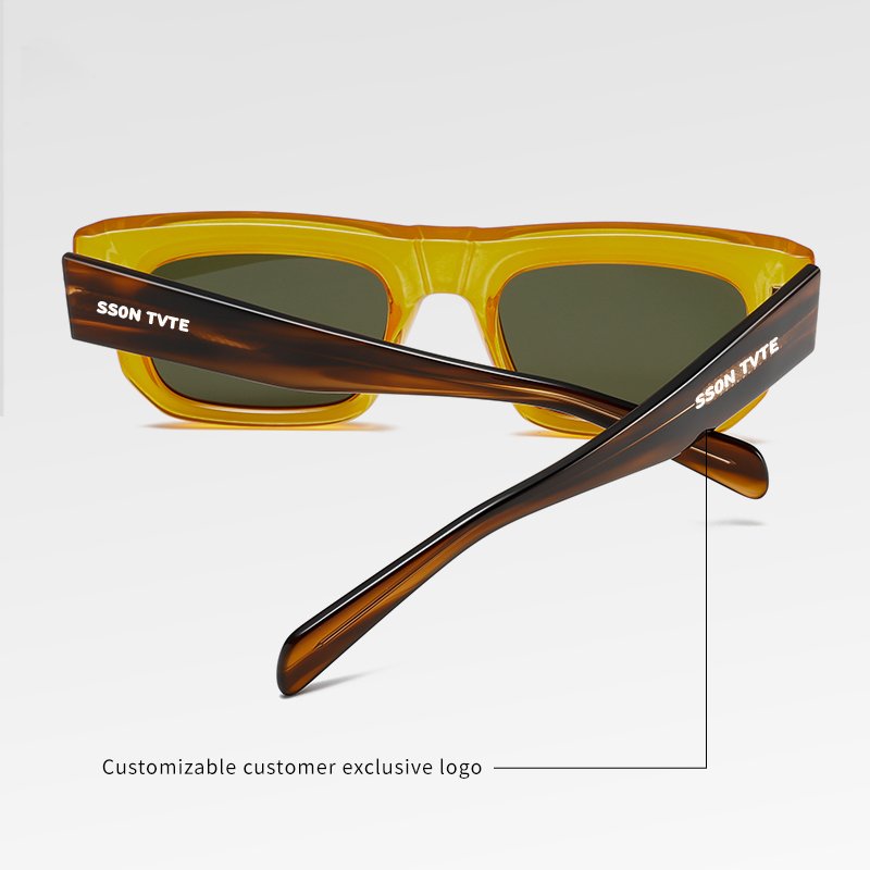 Vintage Retro Custom Logo Thick Frame Oversized Square Uv400 Shades Sun Glasses Sunglasses For Women Men