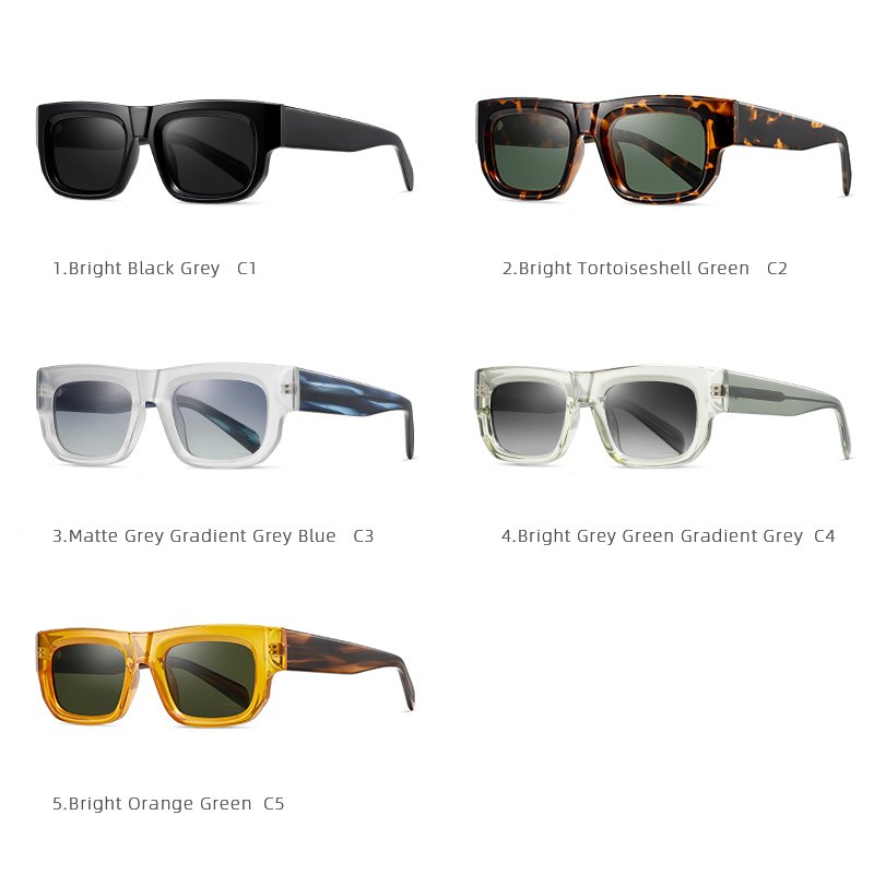 Vintage Retro Custom Logo Thick Frame Oversized Square Uv400 Shades Sun Glasses Sunglasses For Women Men