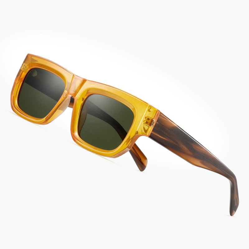 Vintage Retro Custom Logo Thick Frame Oversized Square Uv400 Shades Sun Glasses Sunglasses For Women Men