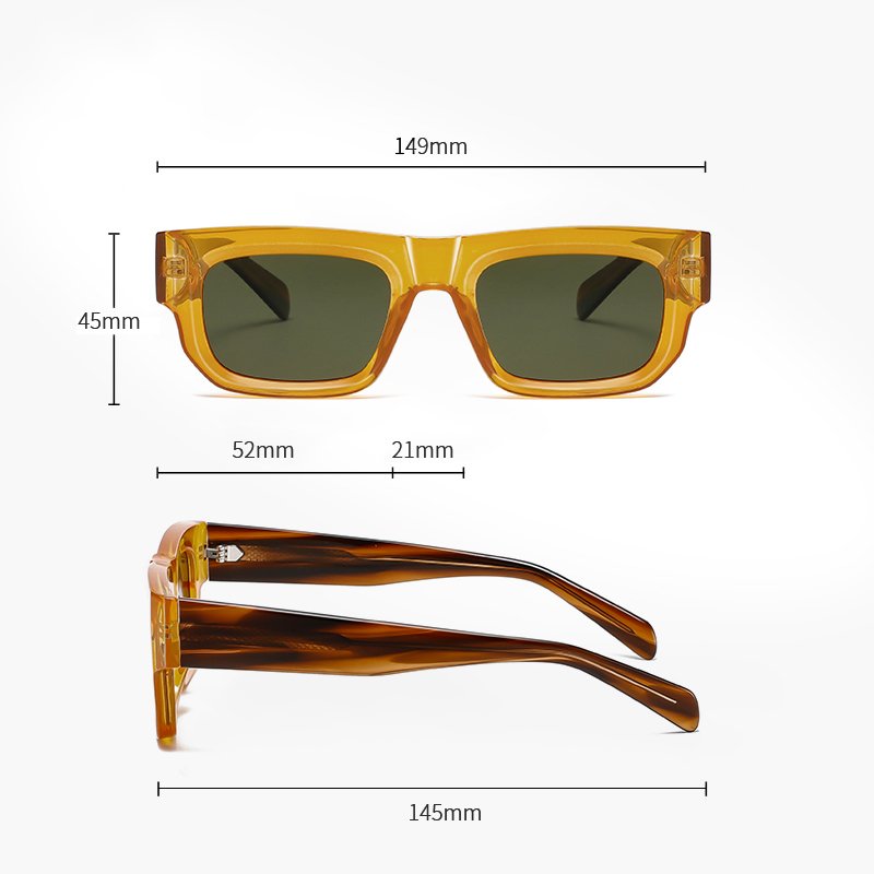 Vintage Retro Custom Logo Thick Frame Oversized Square Uv400 Shades Sun Glasses Sunglasses For Women Men