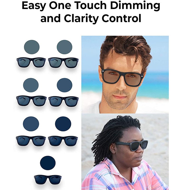 Slide Dimming Photochromic Sunglasses That Change Lens Color Lcd Smart 0.1s Electrochromic Glasses