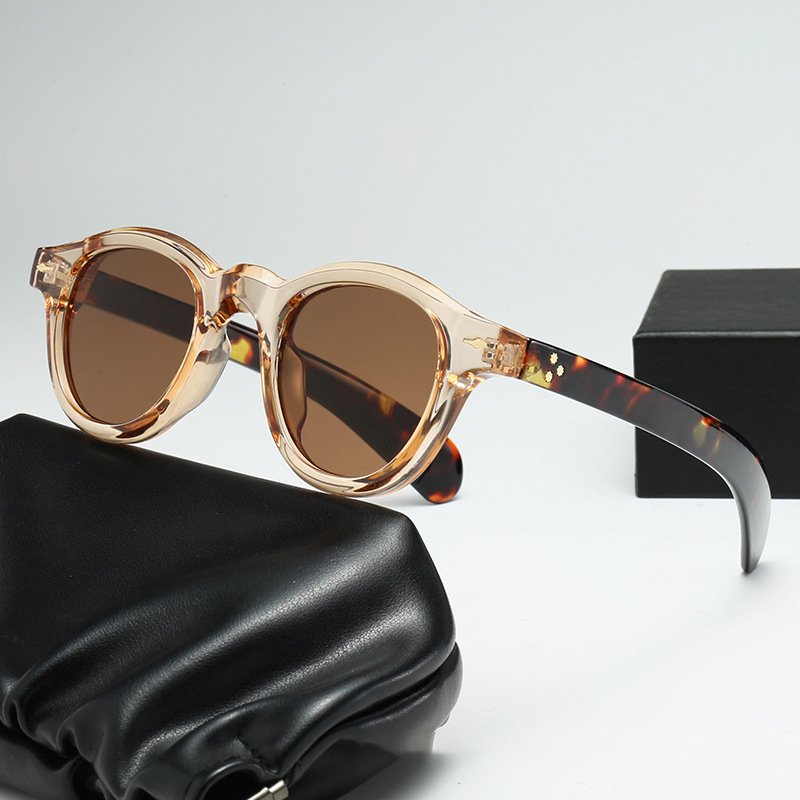 New Classic Vintage Small Round Sun Glasses Men Fashion Custom Sunglasses Logo Wholesale Ins Lunette De Soleil Women