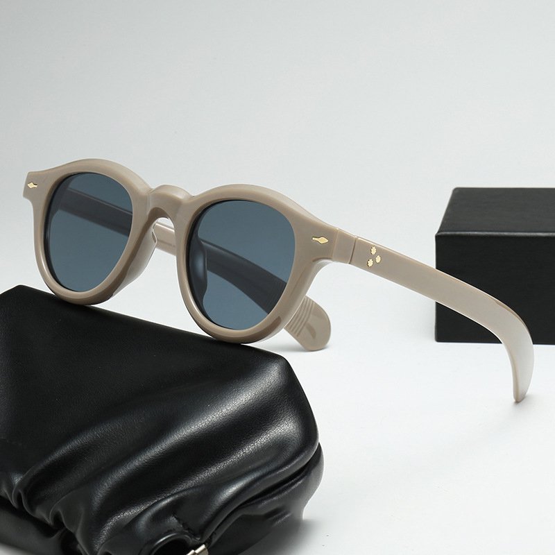 New Classic Vintage Small Round Sun Glasses Men Fashion Custom Sunglasses Logo Wholesale Ins Lunette De Soleil Women