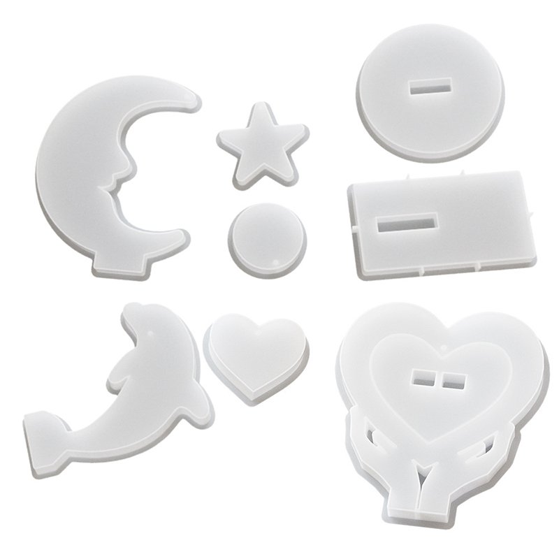 DIY Handmade Epoxy Resin Mold Heart Moon Shaped Picture Frame Arrangement Hanging Ornament Silicone Resin Molds