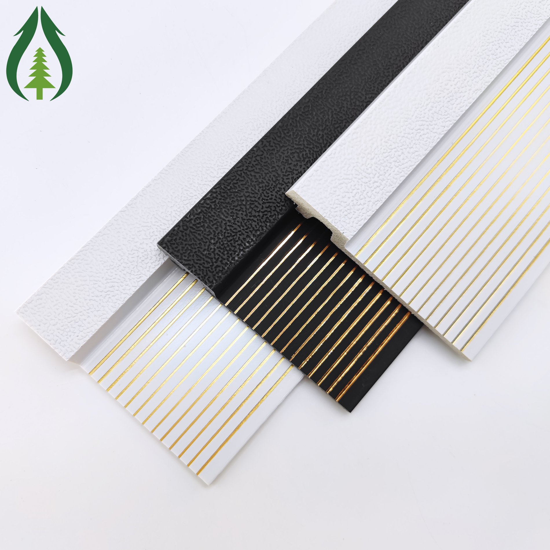 Gold Line Wood Decorative PS PVC Wall Panel Production Wall Decor Panel Exterior Wall Decorative Foam Panels