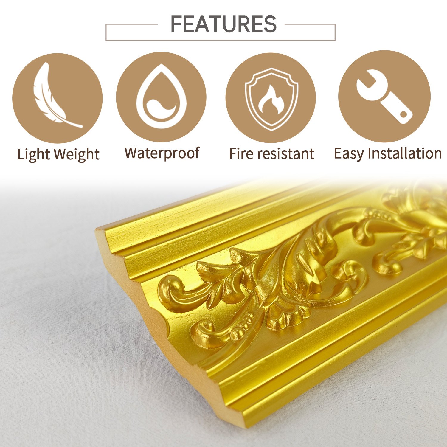Auuan Manufacturer PU Cornice Ceiling Framing Decorative Coving Molding for Interior Ceiling Decoration