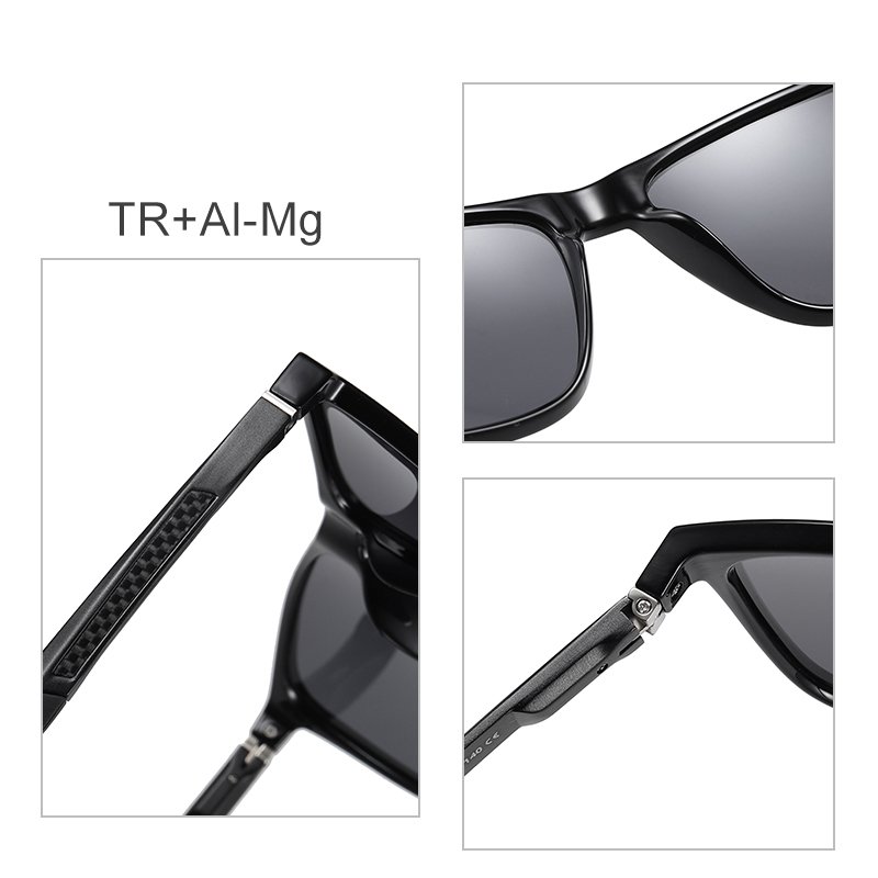 High quality TR90 frame al-mg temple polarized lenses mens glasses luxury driving sunglasses