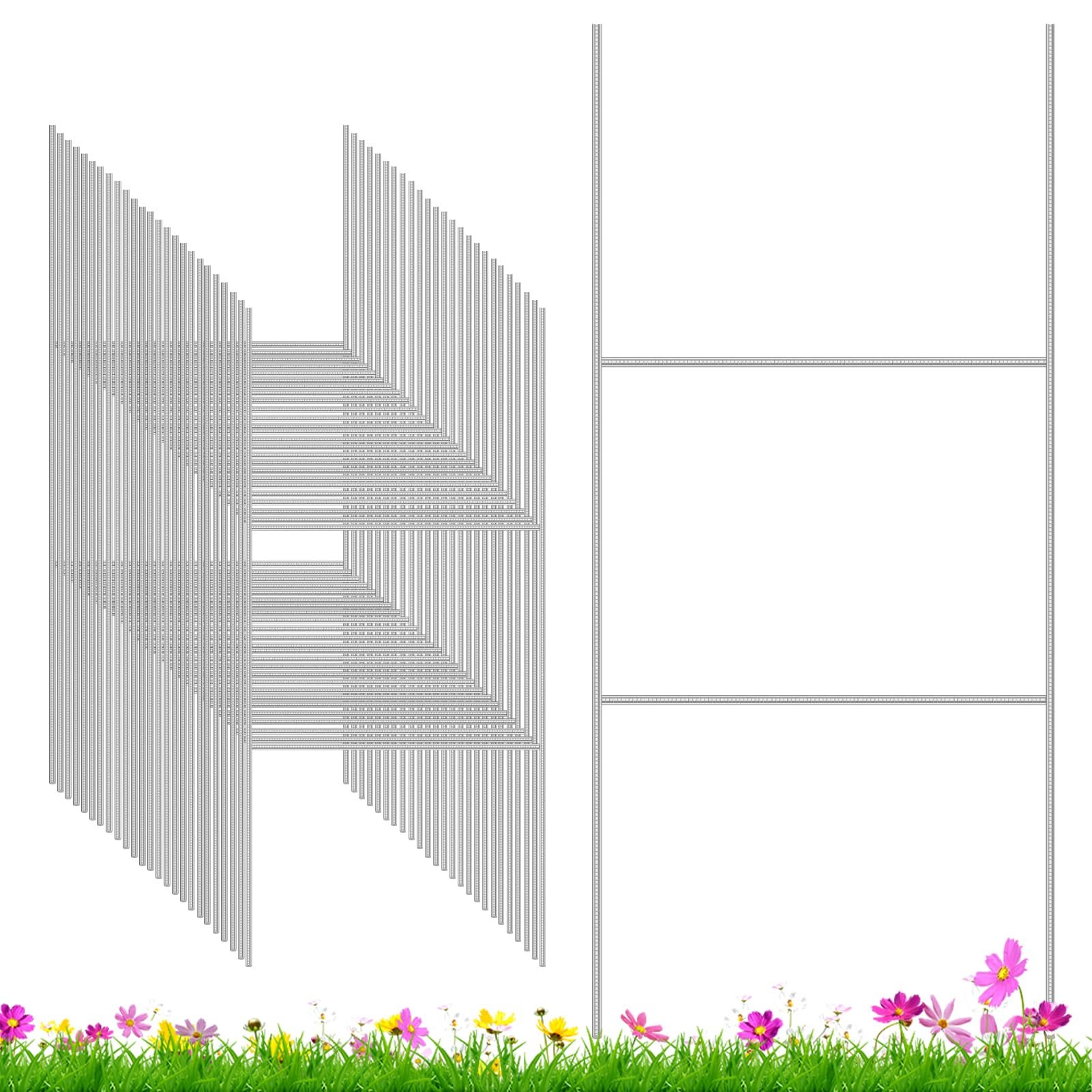 Metal Heavy Duty H Frame Wire Stakes Weatherproof Metal Sign Advertising Board Guidepost Yard Halloween Decor