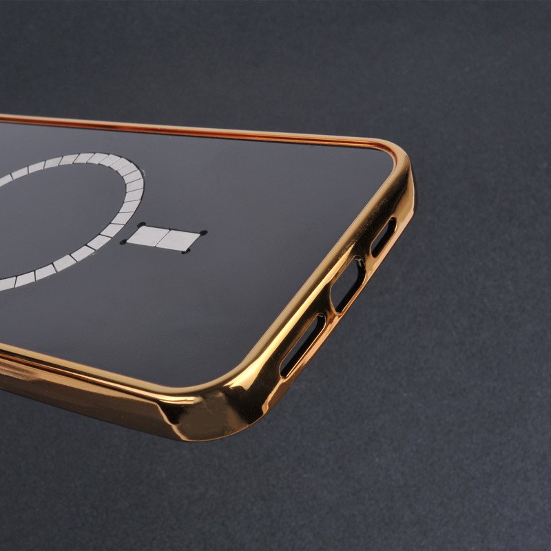 Gold Plated frame blank case with magnetic groove depth custom inlay leather cover for iPhone 15 16 pro max phone case