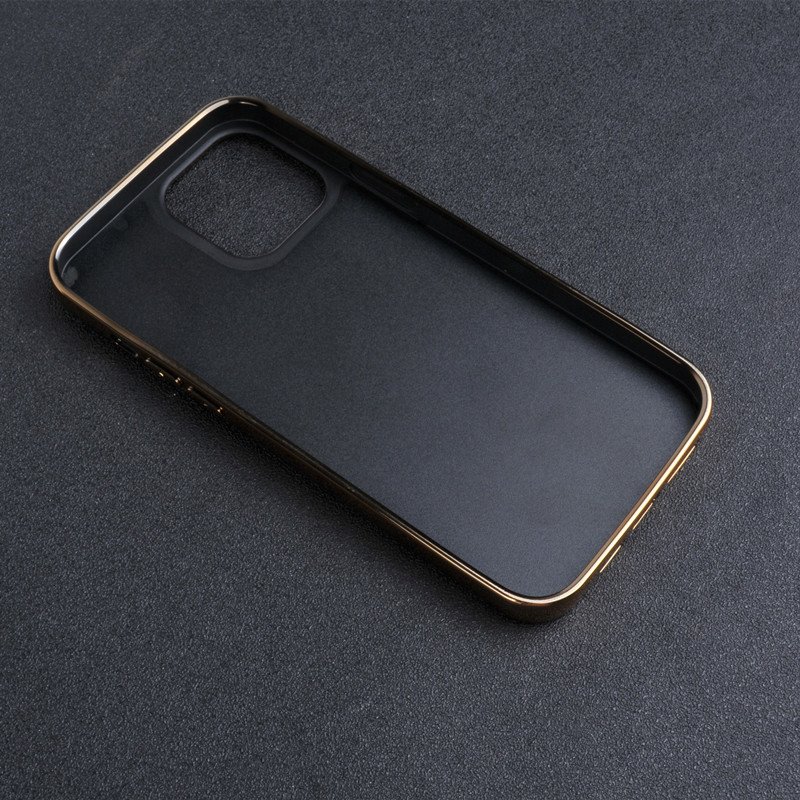 Gold Plated frame blank case with magnetic groove depth custom inlay leather cover for iPhone 15 16 pro max phone case