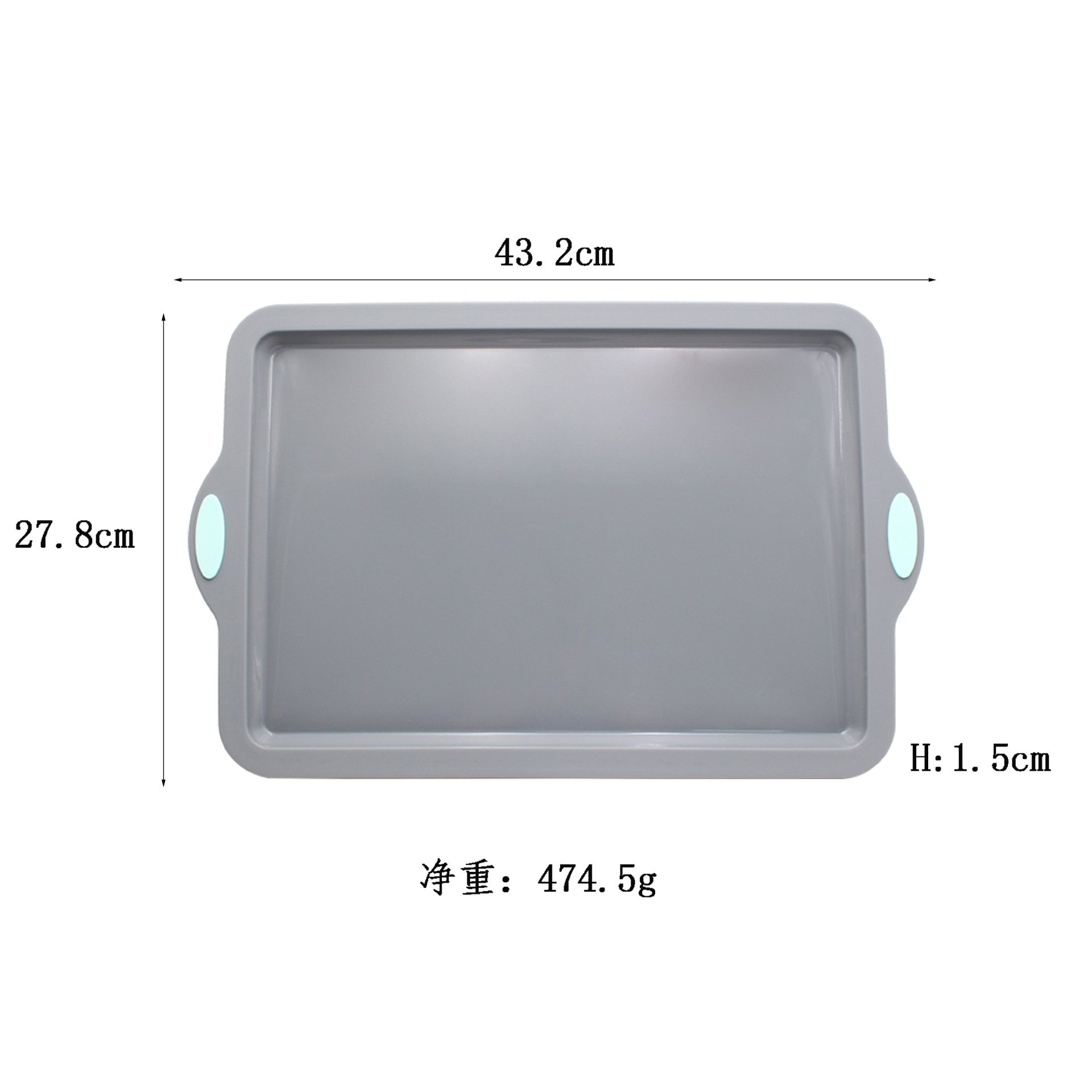 Large Bicolor Metal Frame Rectangular Silicone Baking Tray Essential Flat Bottom Cooking Tool for Baking Cake Cookie Bread