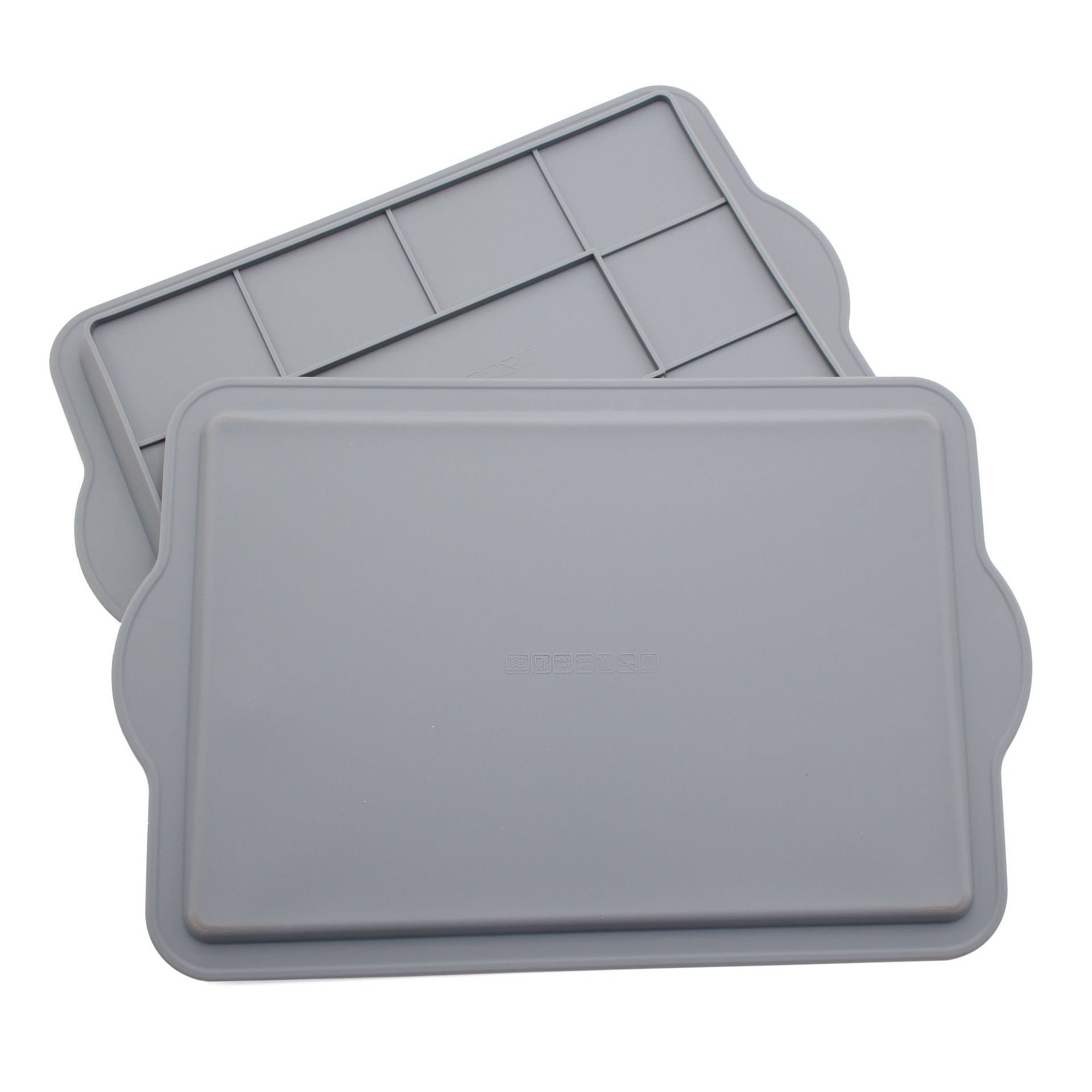 Large Bicolor Metal Frame Rectangular Silicone Baking Tray Essential Flat Bottom Cooking Tool for Baking Cake Cookie Bread