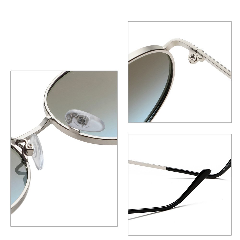 New Styles Fashion 2024 Men Women Custom Premium Trend Sunglasses Gradient Lens Shade Metal Frame Oval Sunglasses