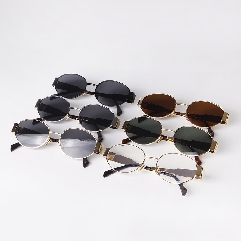 STORY STY4235 Metal Frame Oval Sunglasses UV400 Protection Women Mens Eyewear Classic Vintage Steampunk Sun Glasses