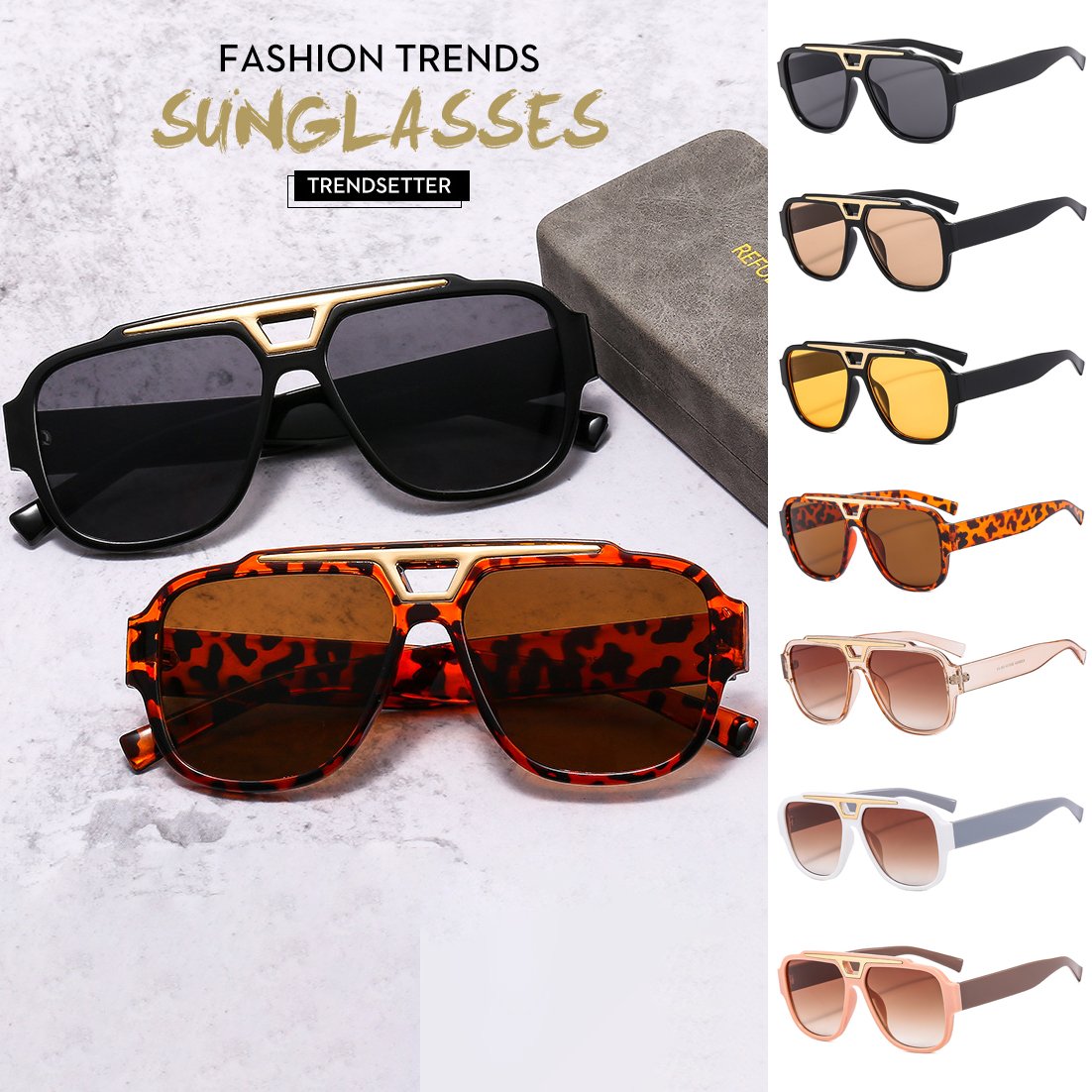 DL Glasses High Quality polit sunglasses men large frame double beam custom sun shades oversized fashion riding eyewear