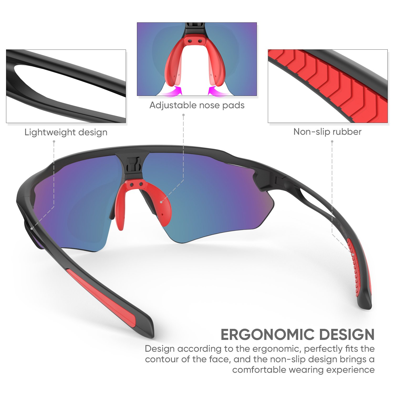 HUBO 502 Polarized Sports Sunglasses for Men Women Running Cycling Fishing Golf Driving Shades Sun Glasses Tr90