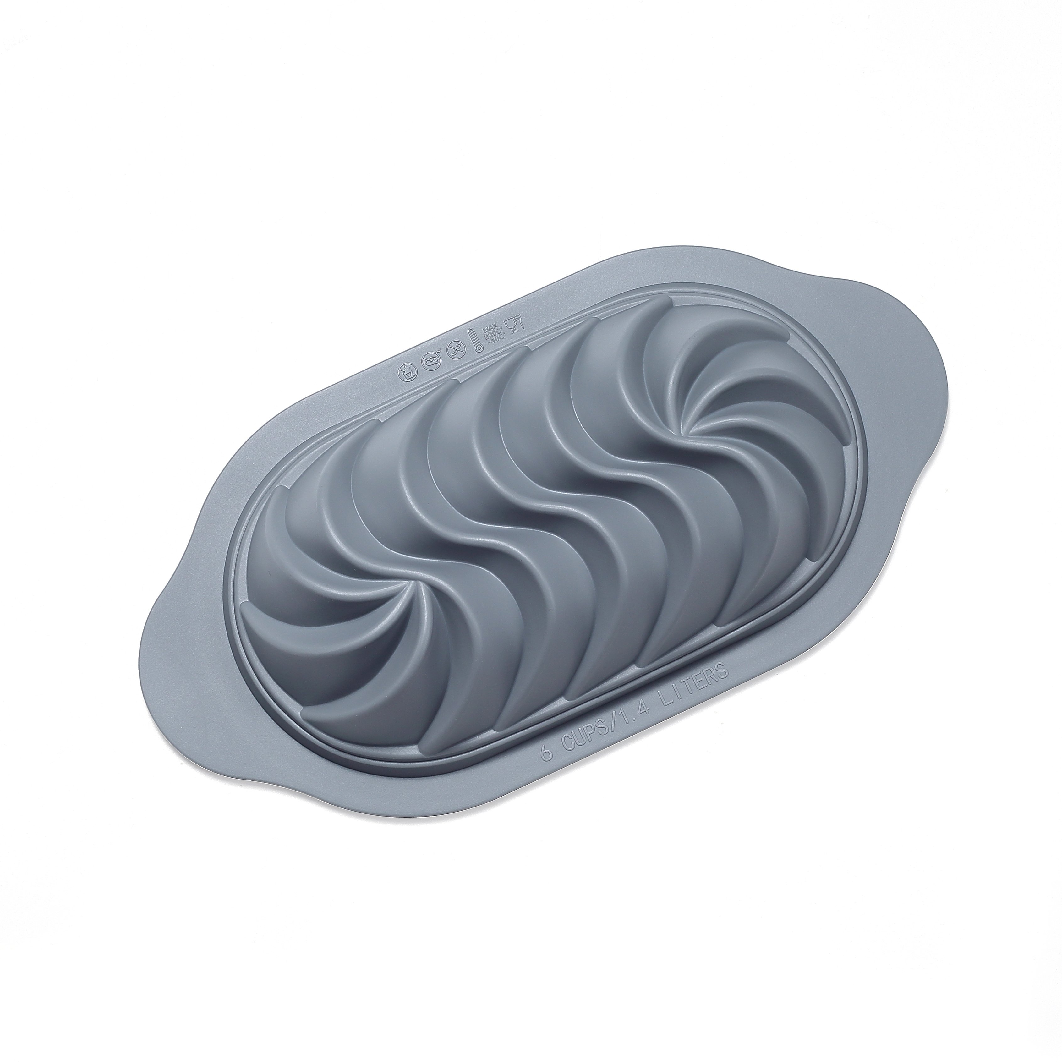 Large Bicolor Silicone Toast Pan with Metal Framed Thread Spiral Grain Loaf Mould for Cake Tools