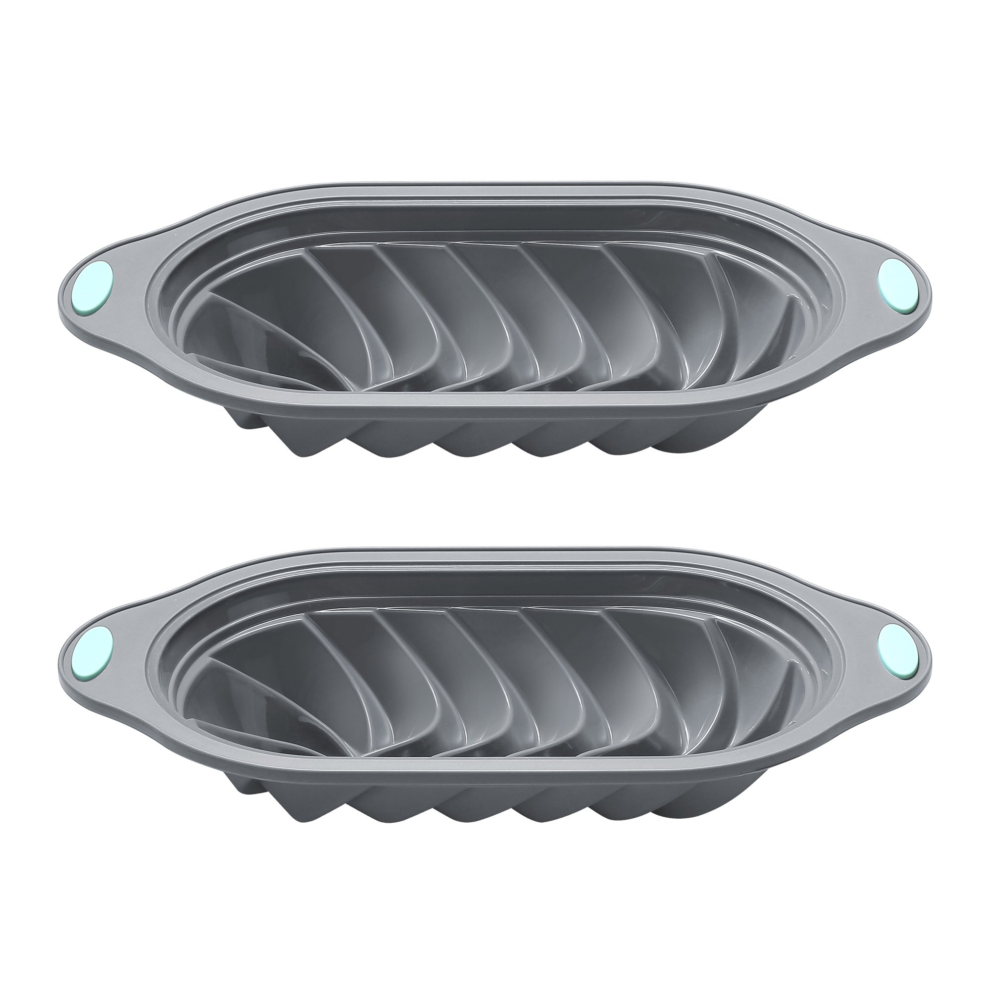 Large Bicolor Silicone Toast Pan with Metal Framed Thread Spiral Grain Loaf Mould for Cake Tools