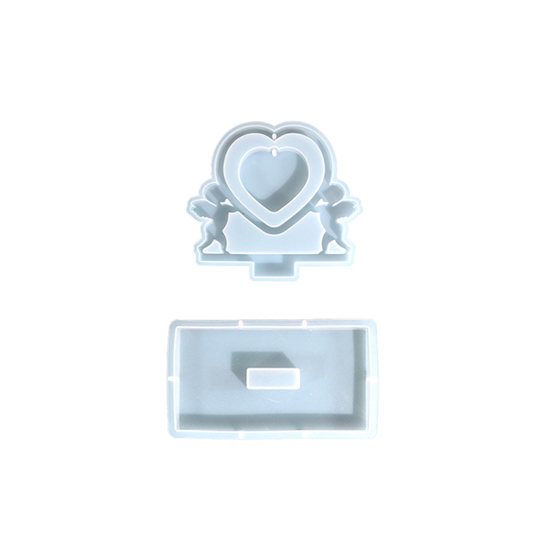 DLR1352 factory customized wholesale DIY Cupid love resin picture frame silicone mold custom mold