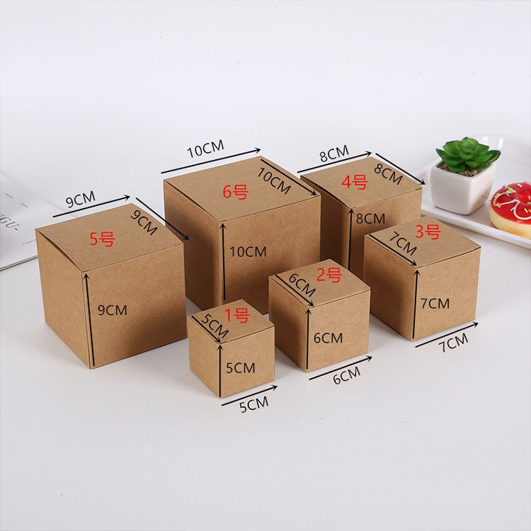 Brown Pure Color Kraft Paper White Cardboard Square Digital Packaging Gift Folder Boxes