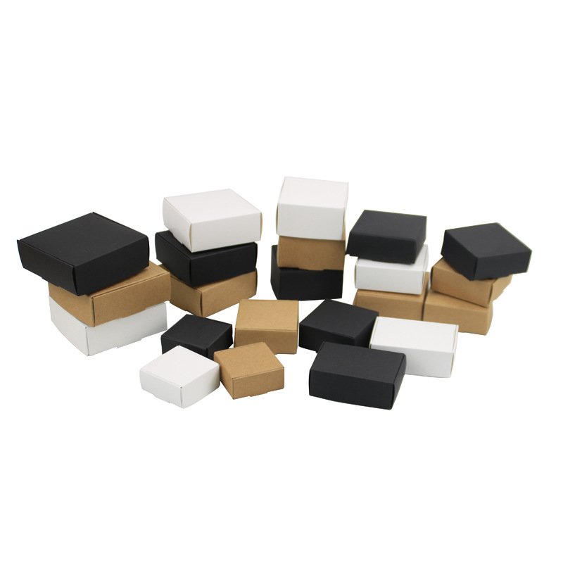 Brown Pure Color Kraft Paper White Cardboard Square Digital Packaging Gift Folder Boxes