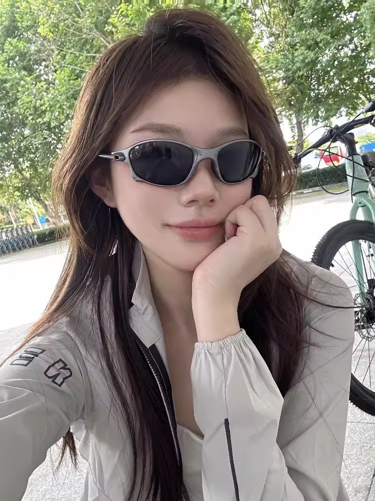 Bright Golden X metal Frame Sports Polarized sunglasses vintage European and American trend Y2K anti-ultraviolet sunglasses