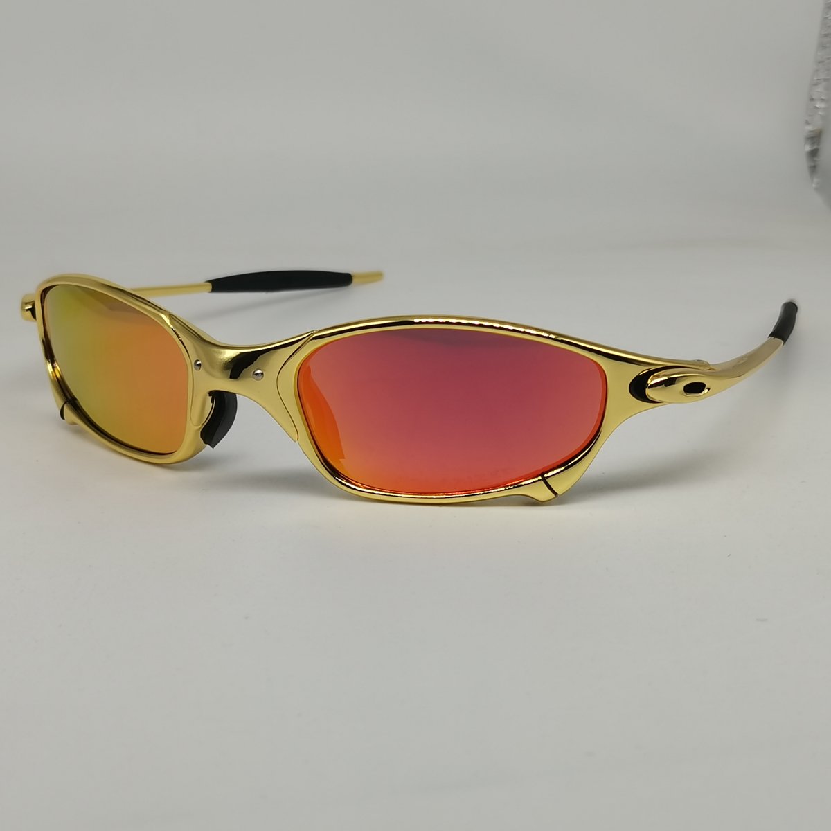 Bright Golden X metal Frame Sports Polarized sunglasses vintage European and American trend Y2K anti-ultraviolet sunglasses