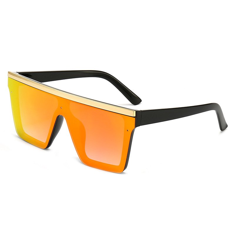 30020 New Trendy Large Frame One Piece Mirror Lens Women Sun Glasses Retro Square Sunglasses Men High Quality Wholesale
