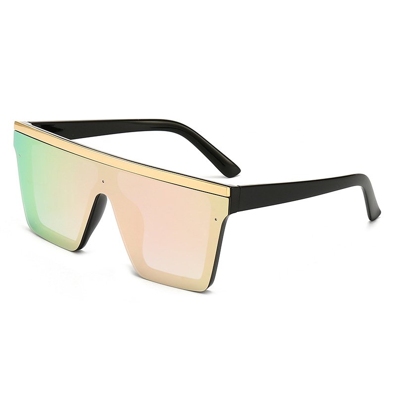30020 New Trendy Large Frame One Piece Mirror Lens Women Sun Glasses Retro Square Sunglasses Men High Quality Wholesale