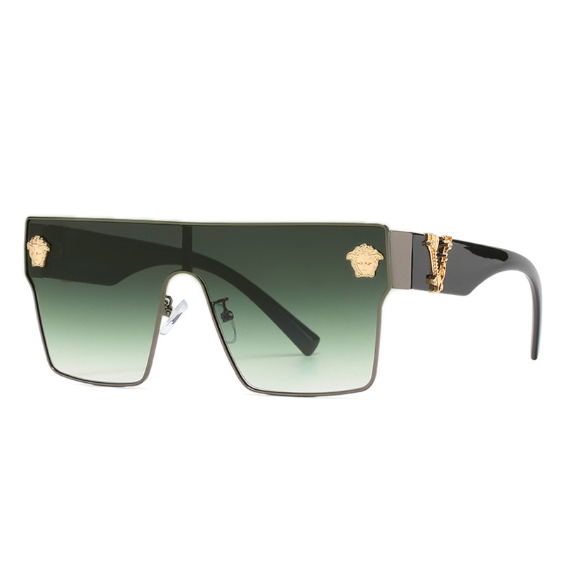 sunglasses 2024 luxury frame brand square one-piece flat top metal frame polarized women sun glasses shades men sunglasses