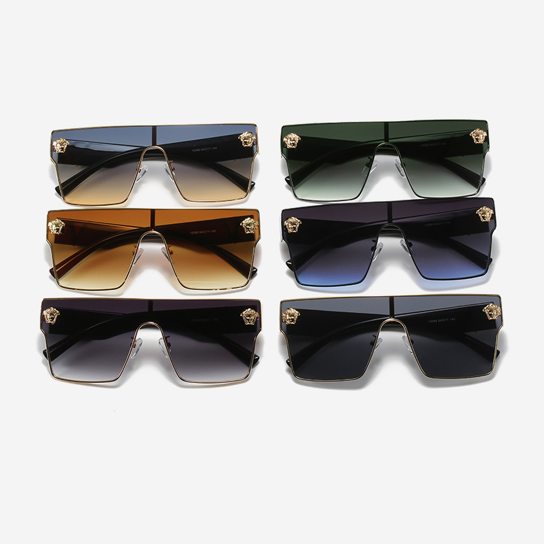 sunglasses 2024 luxury frame brand square one-piece flat top metal frame polarized women sun glasses shades men sunglasses