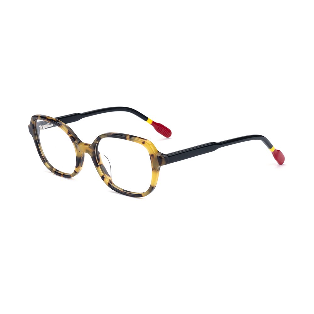Stylish Cool Girl LM1012 Fashion Brand Eyeglasses Rectangle Acetate Frames for Kids of All Ages Dot Geometric 3 Days 2 Pcs