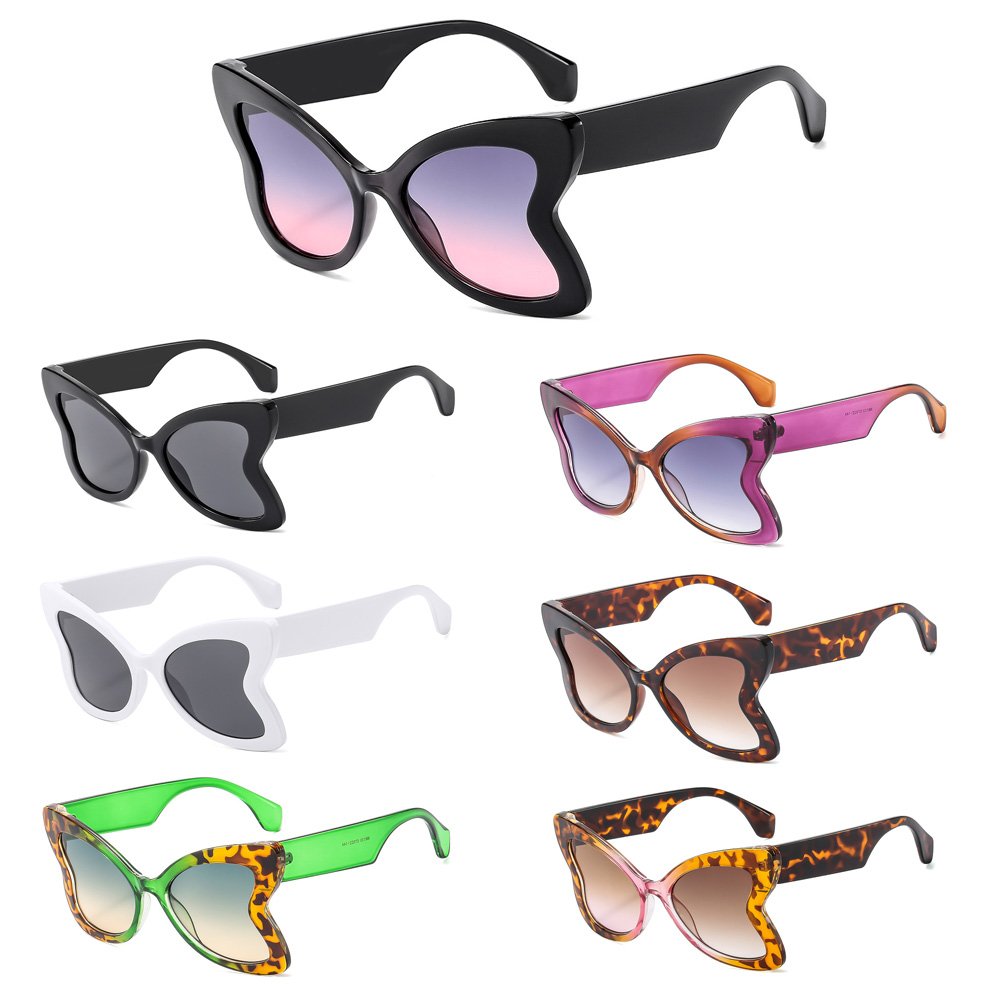 Wholesale New Butterfly PC Sunglasses Outdoor UV400 PC Frame Metal Hinge Womens Fashion Custom Sun Glasses For Ladies Women