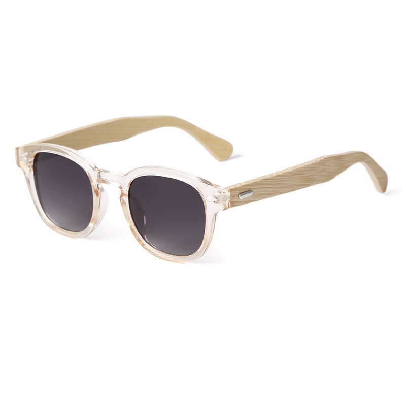 Classic Bamboo temple shades Unisex Vintage Rivet Round Wooden Sunglasses Men woman luxury sun glasses custom logo