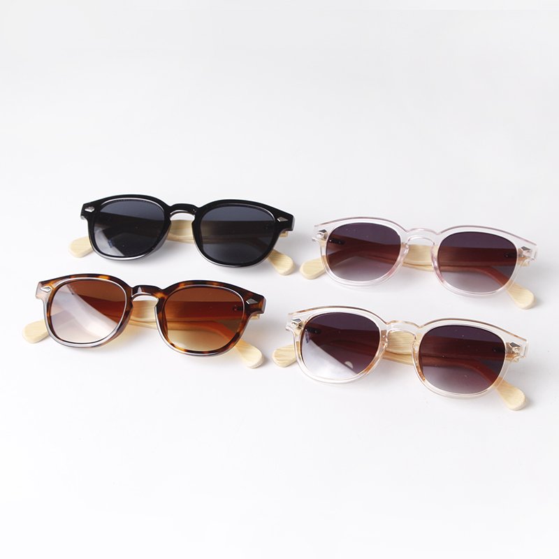 Classic Bamboo temple shades Unisex Vintage Rivet Round Wooden Sunglasses Men woman luxury sun glasses custom logo